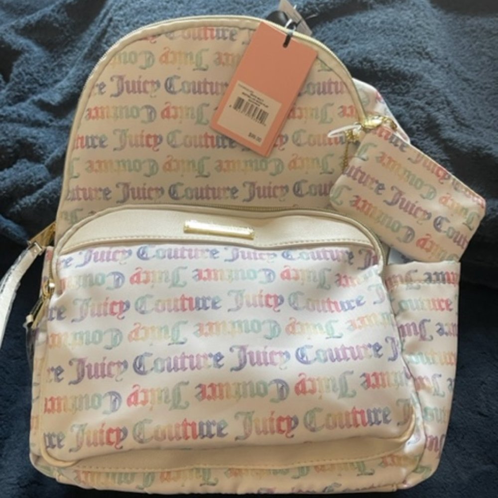 Standard Size Multicolored Juicy Couture Backpack with Matching Coin Purse